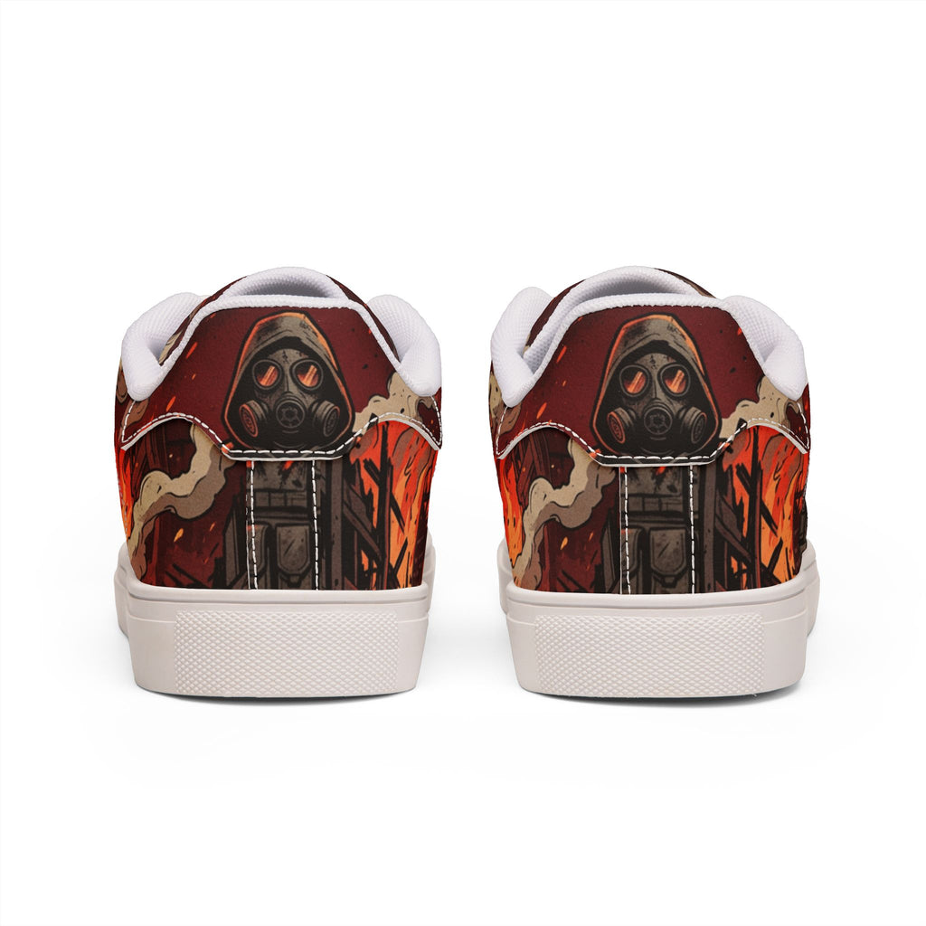 Leather Sneakers — Firefighter Low-Top Shoes