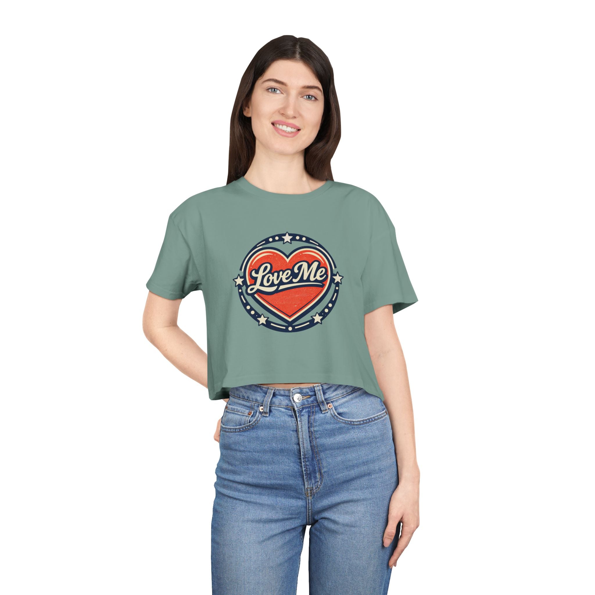Love Me Heart Crop Tee — Women's Crop Top