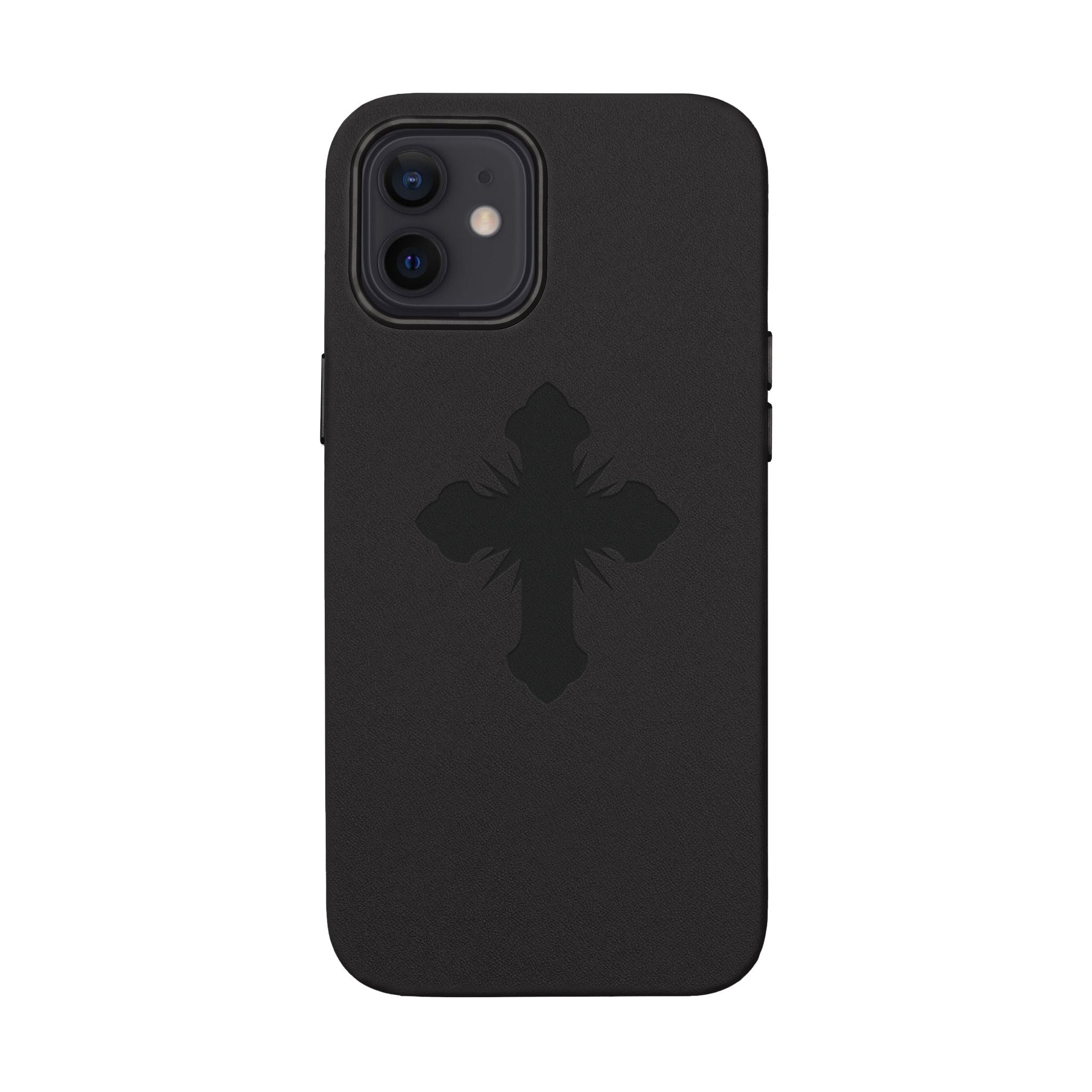 Leather Phone Case with Embossed Cross