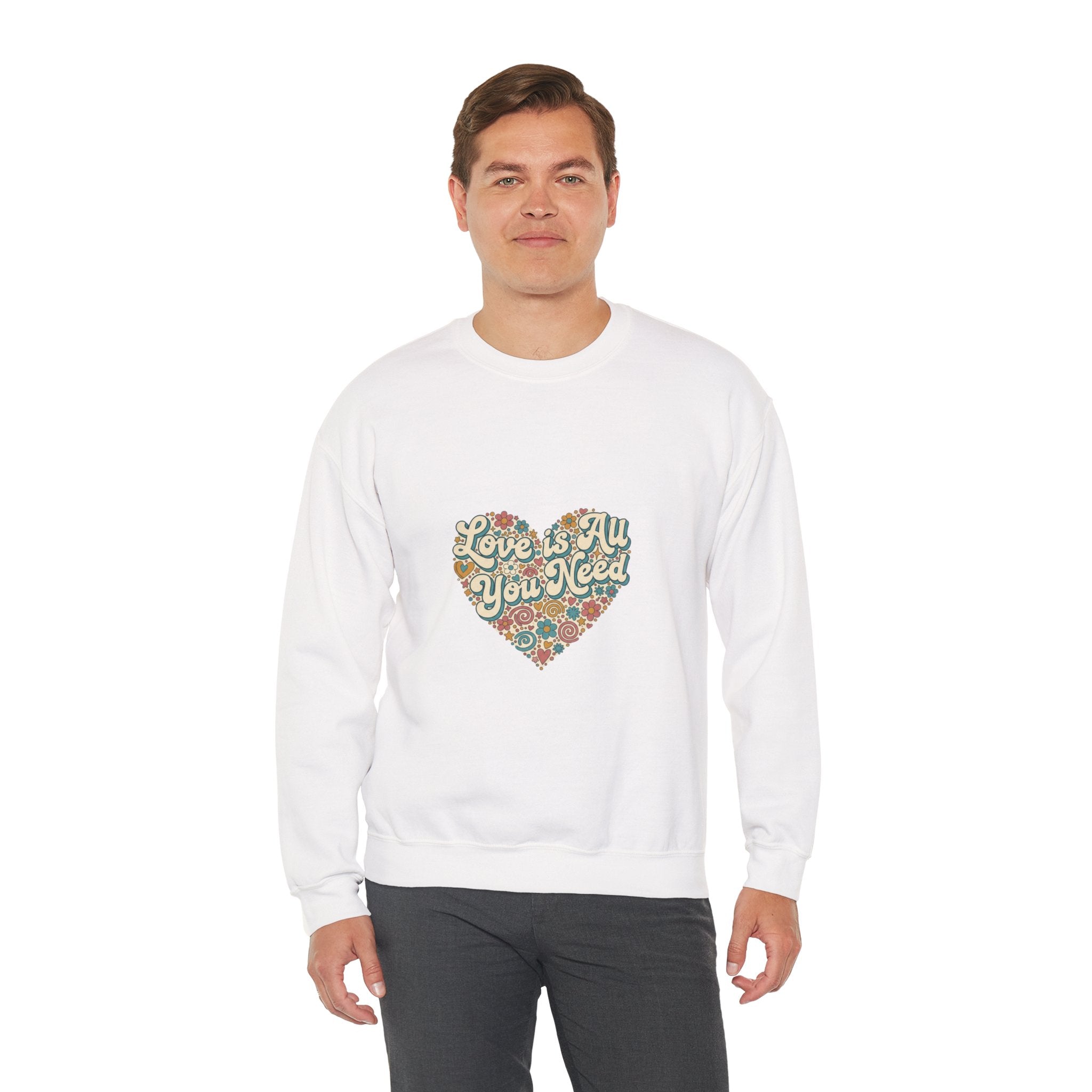 Love Is All You Need Heart Crewneck Sweatshirt