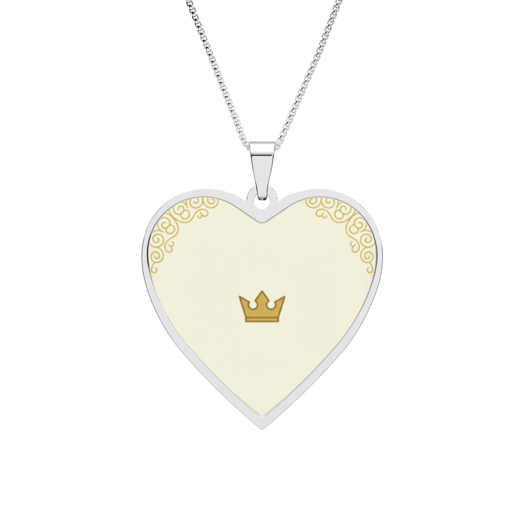 Pendant Necklace — Heart with Crown Accent