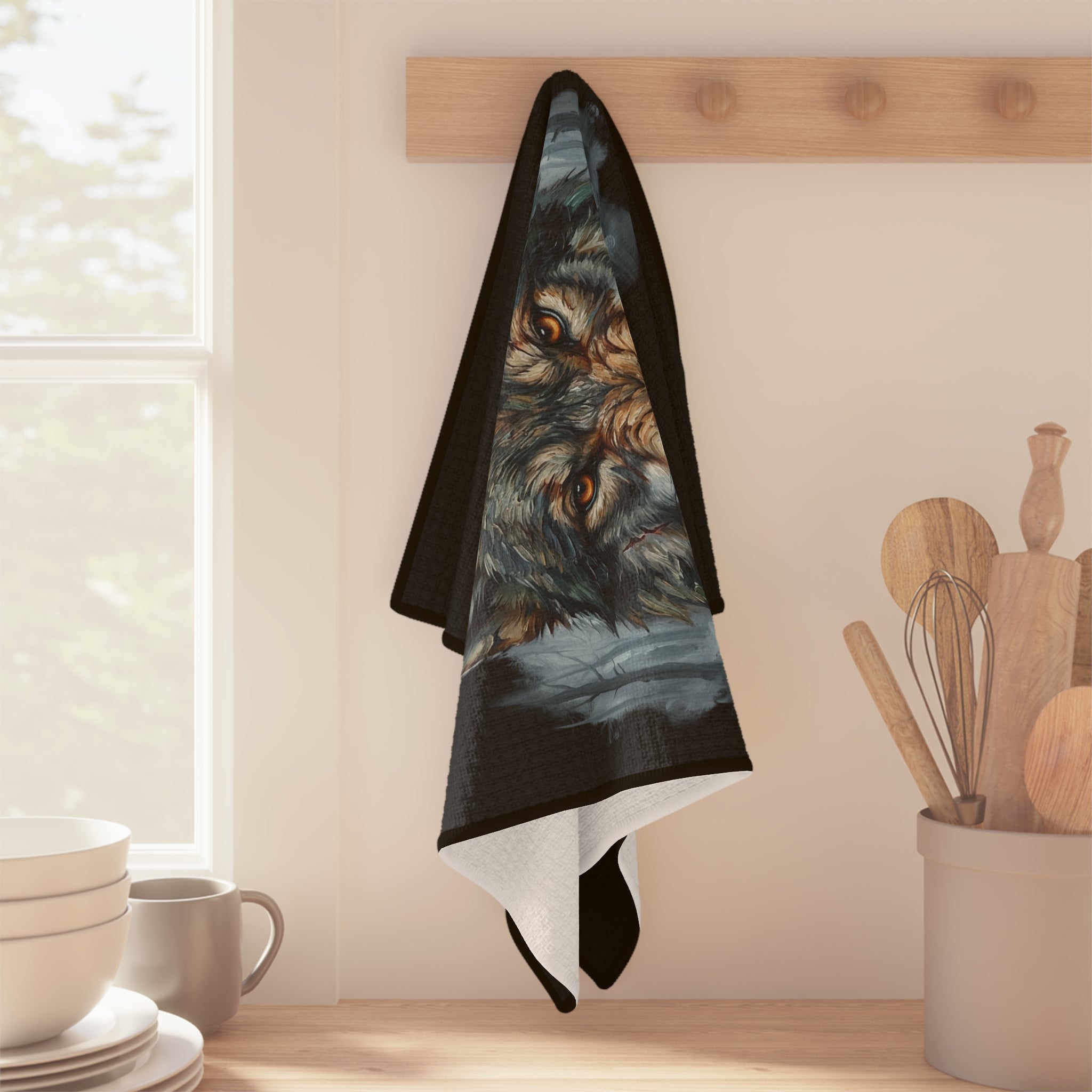 Aggressive Wolf Microfiber Tea Towel