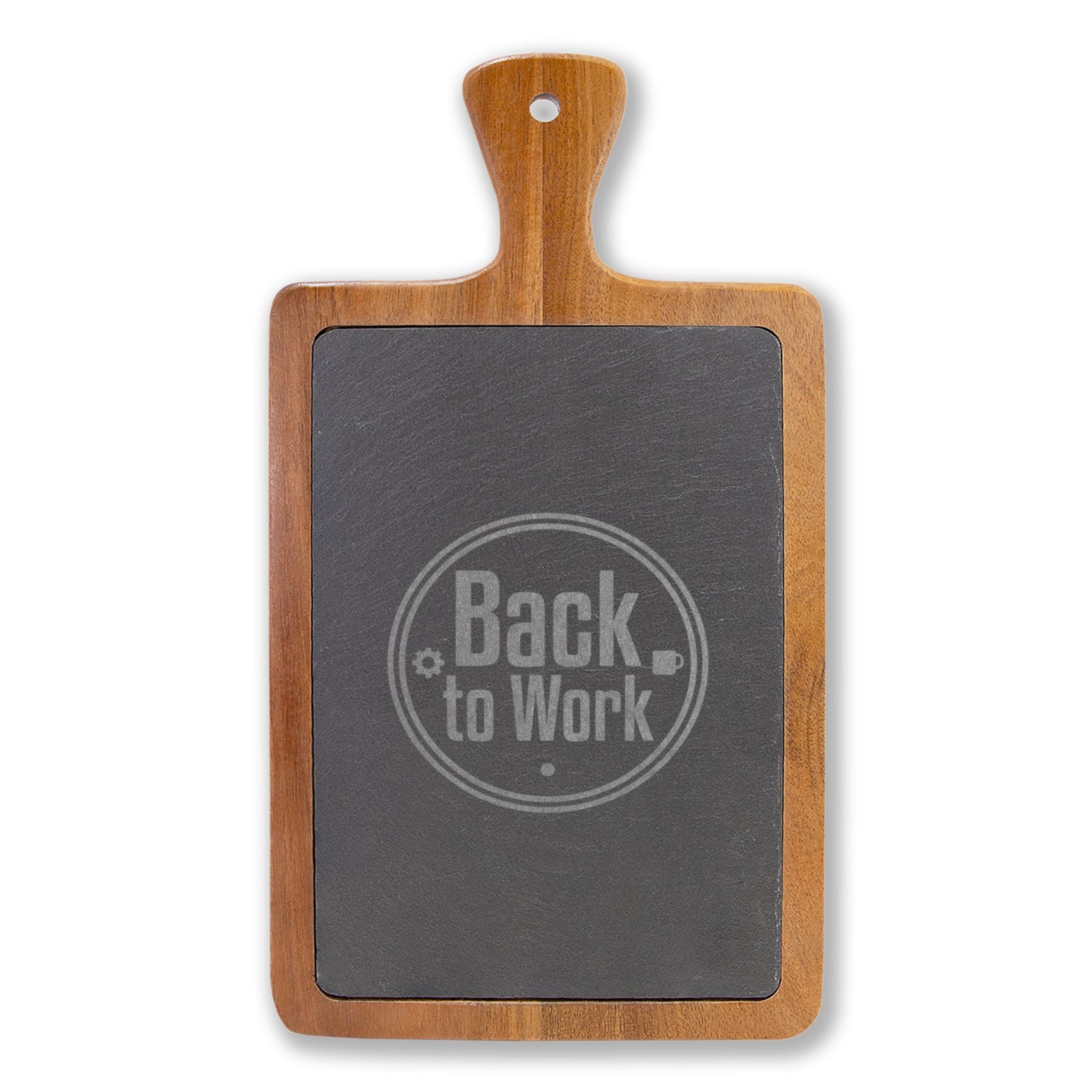 Engraved 'Back to Work' Charcuterie Board