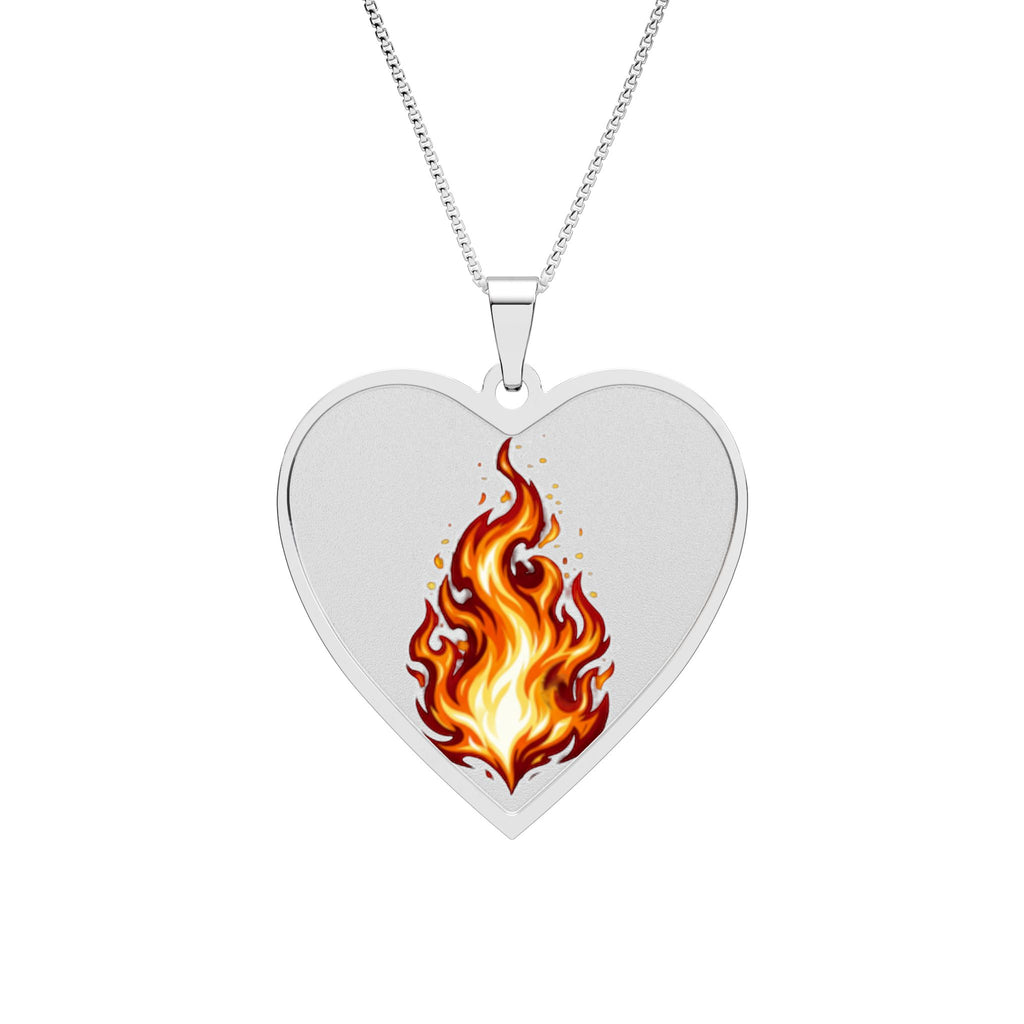 Heart Flame Pendant Necklace