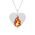 Heart Flame Pendant Necklace