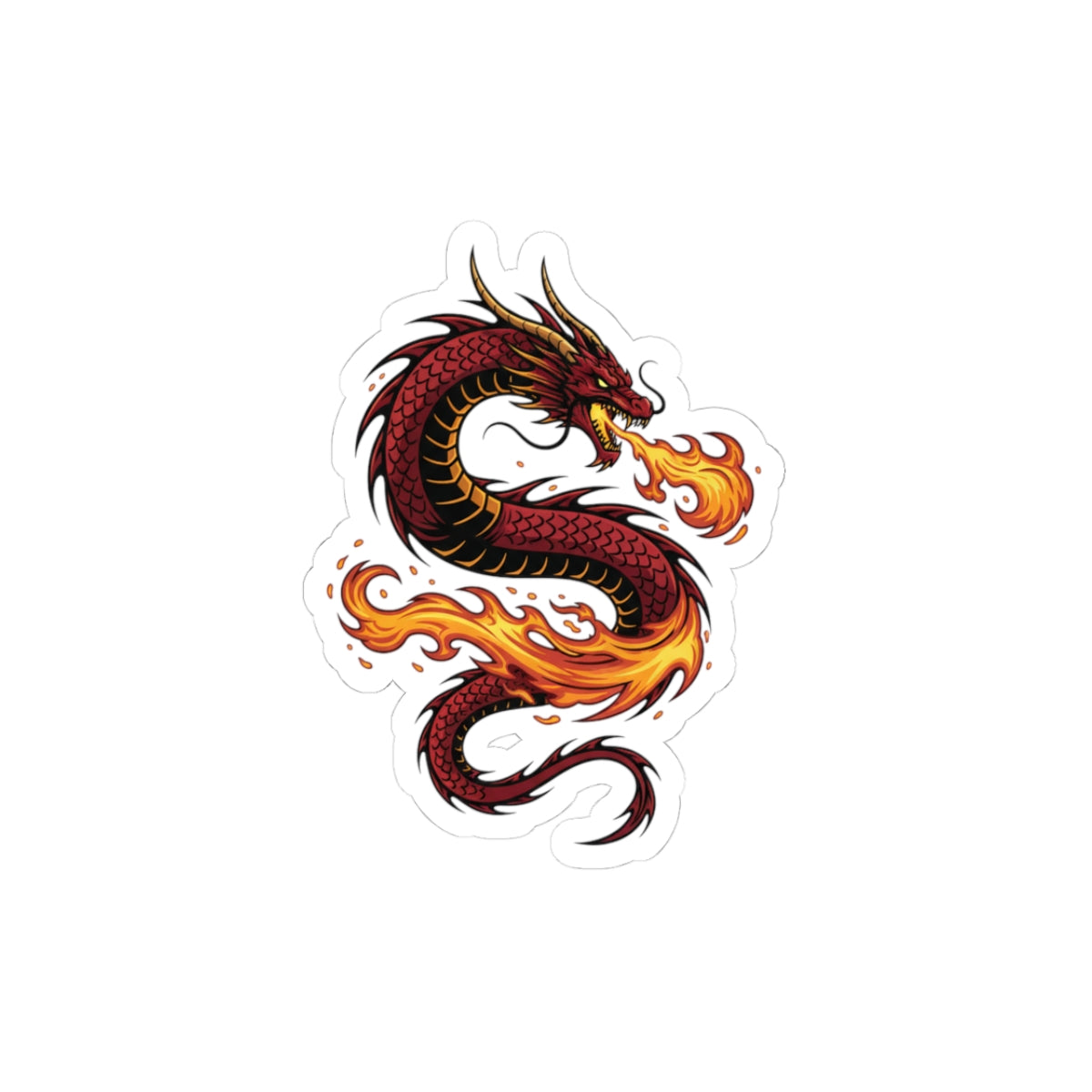 Fire Dragon Kiss-Cut Sticker
