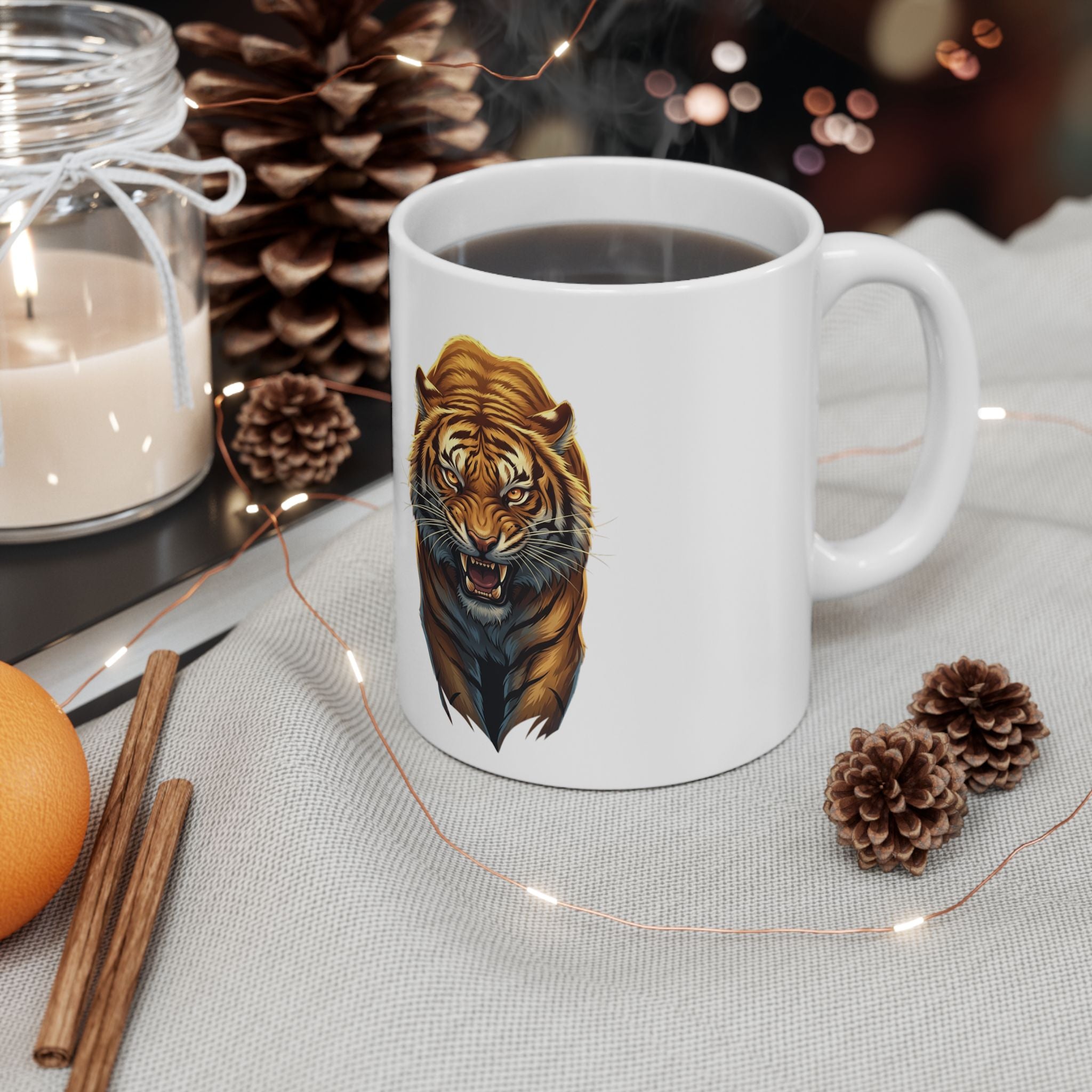 Roaring Tiger Ceramic Mug — Coffee Cup (11oz, 15oz)