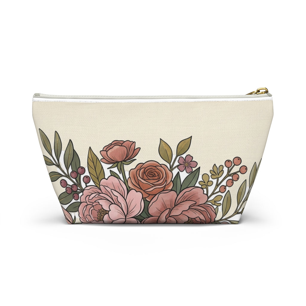 Floral Cosmetic Pouch — Vintage Accessory Bag