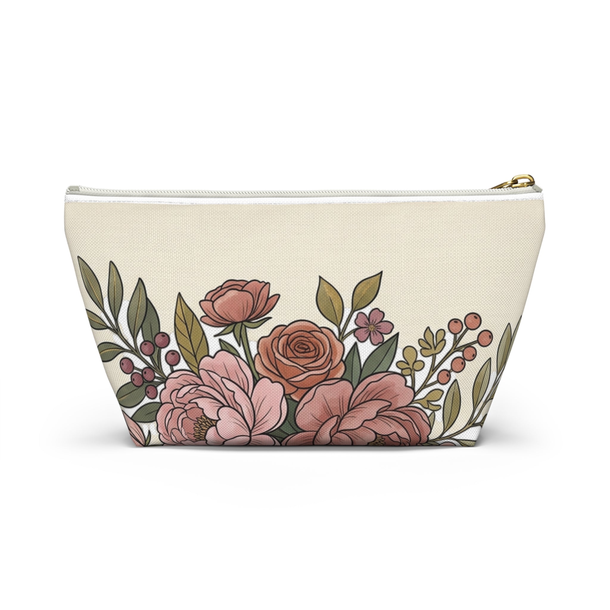 Floral Cosmetic Pouch — Vintage Accessory Bag