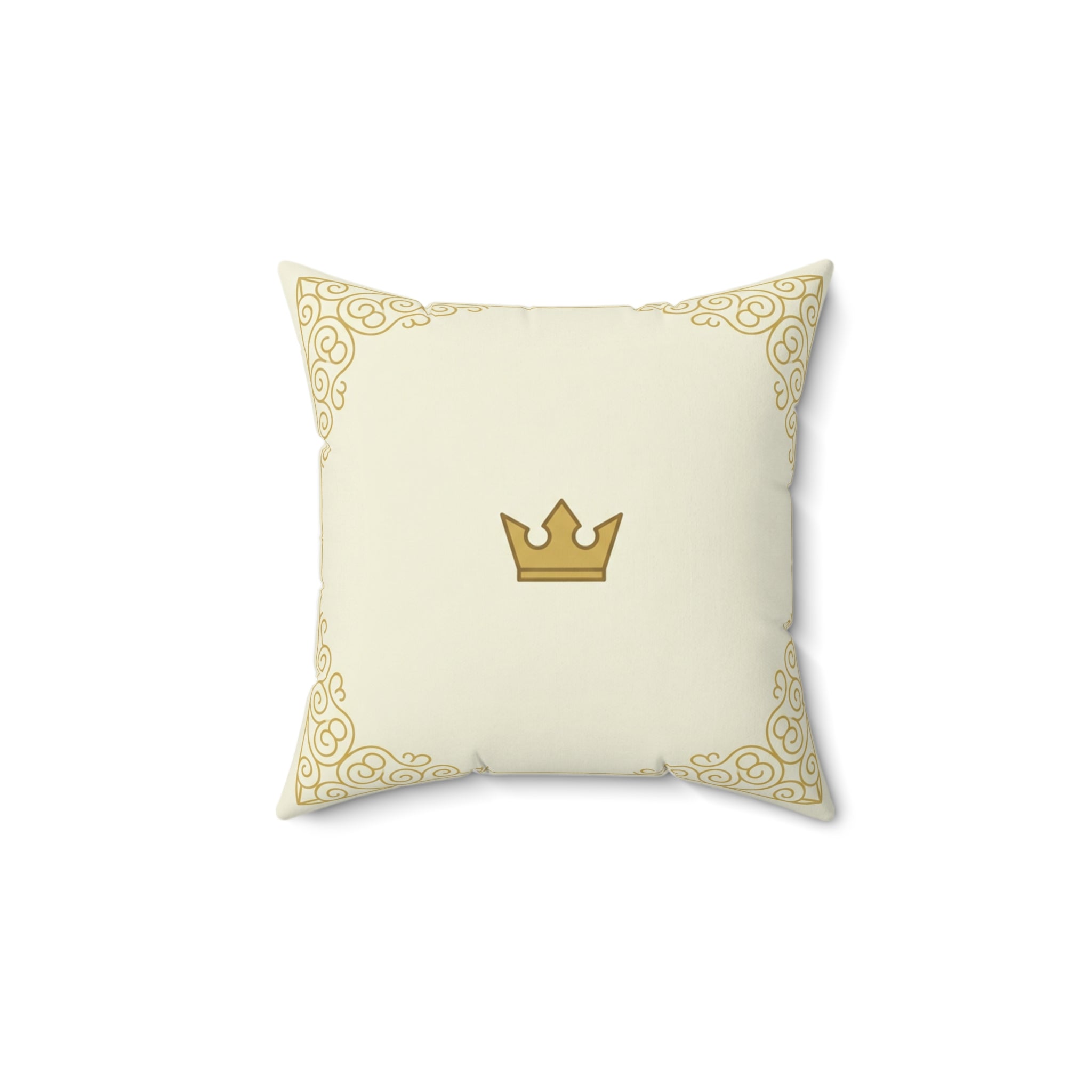 Royal Gold Crown Throw Pillow
